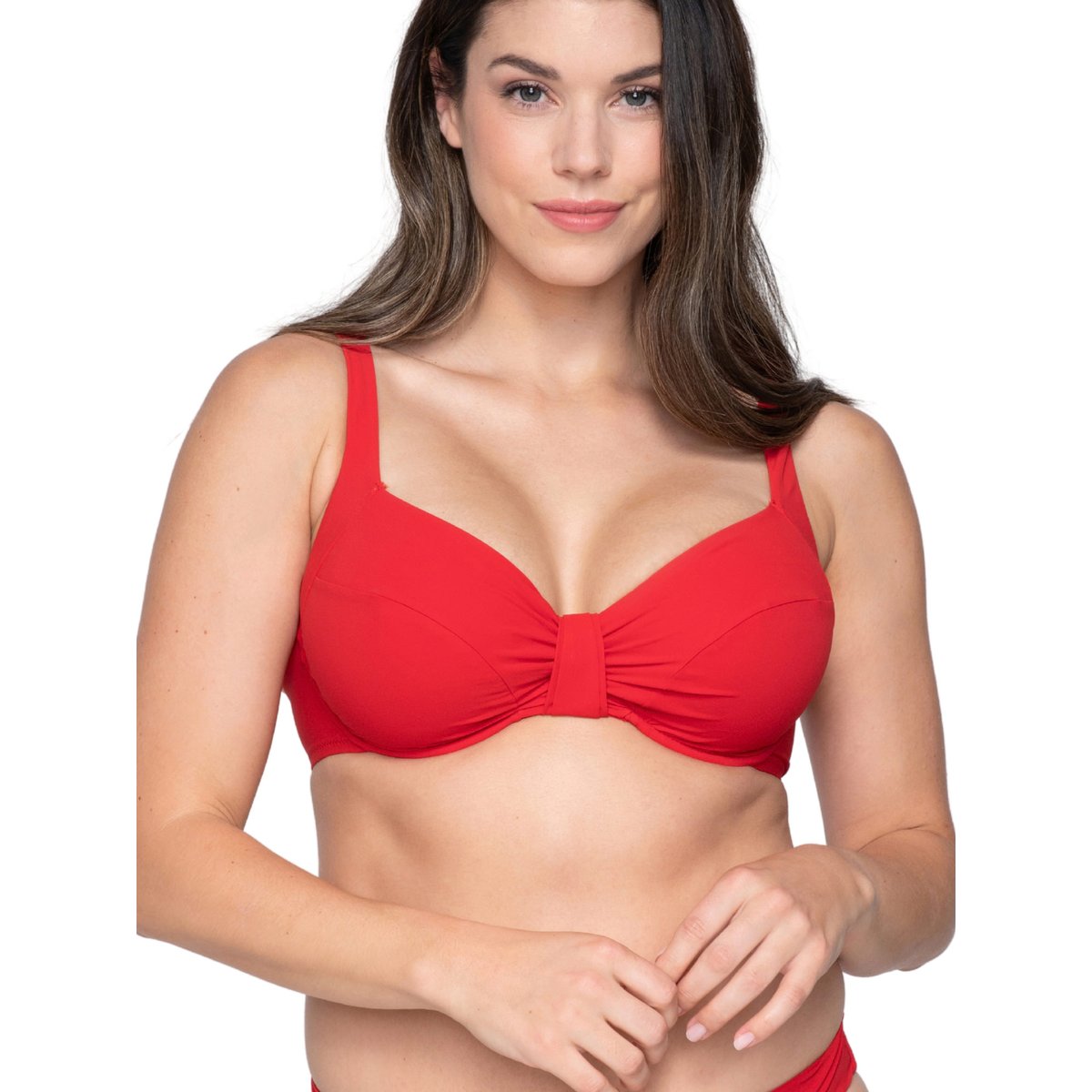 Haut maillot de bain emboîtant non préformé BLUE SENSE rouge, LUNA SPLENDIDA