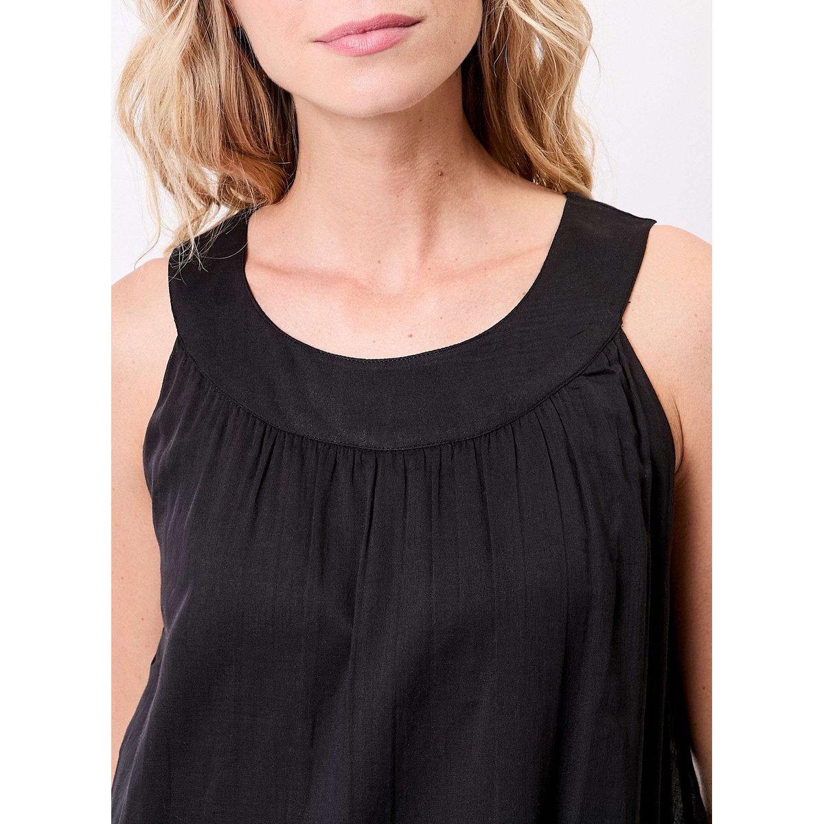 Robe midi légère gaze de coton bio MARISA noir marisa, LA FIANCÉE
