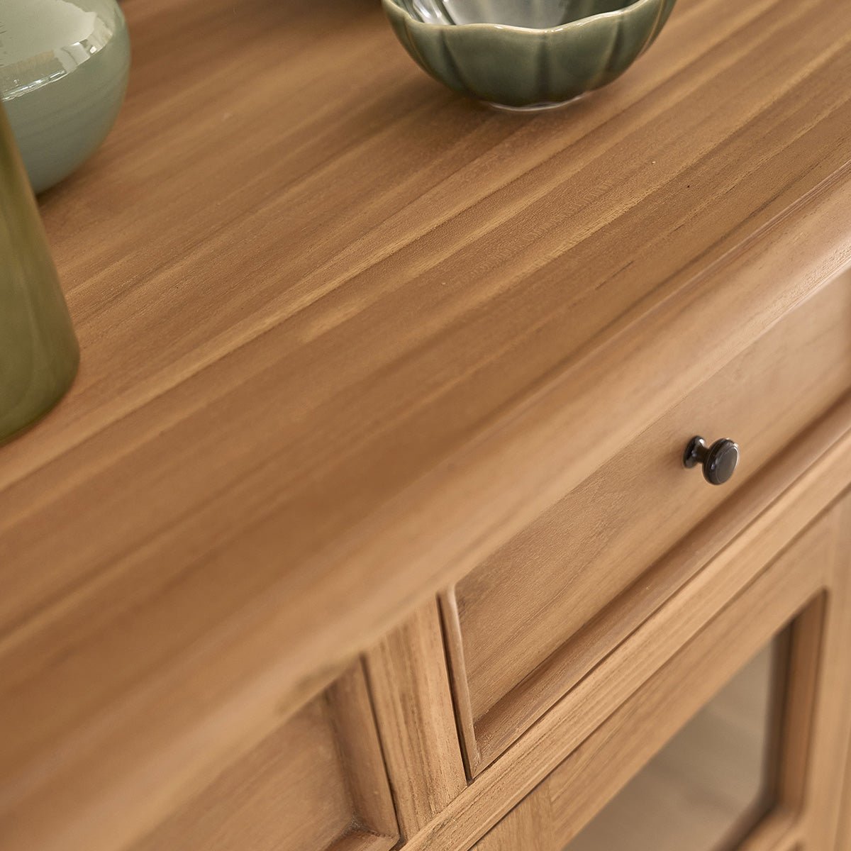 Buffet en teck massif 160 cm 4 portes 4 tiroirs  DOMAINE naturel, BERAH GETAH