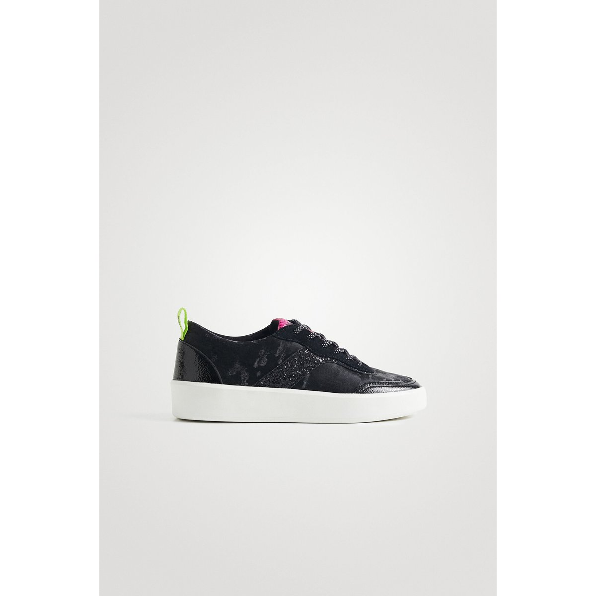 Sneakers Cuir Synthétique Camouflage Glitter noir, DESIGUAL