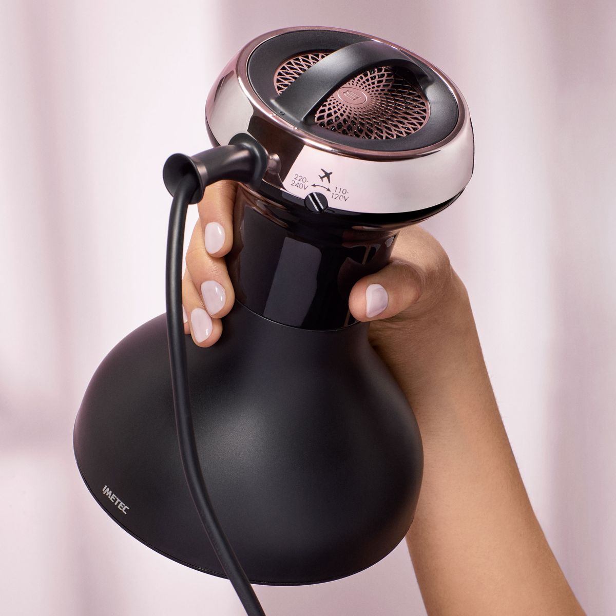 Diffuseur sèche-cheveux Diffon Ion Ceramic rose et noir, BELLISSIMA