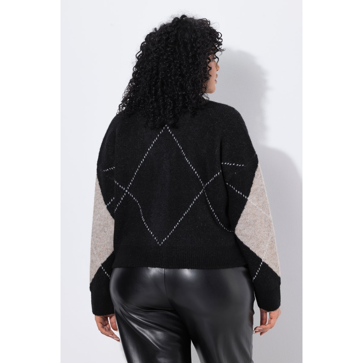 Cardigan motif losanges « argyle » noir, ULLA POPKEN
