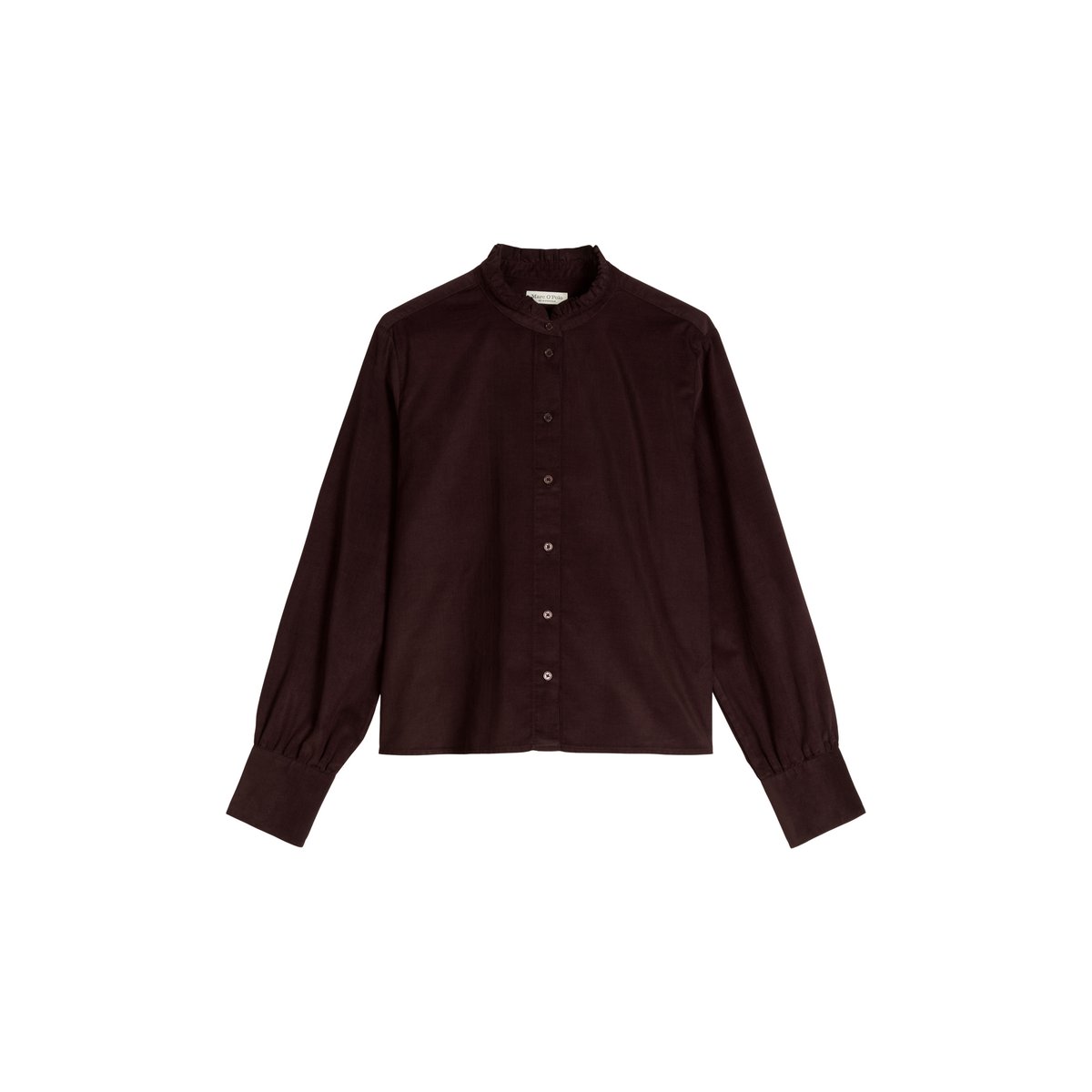 Blouse à volants regular en qualité velours côtelé rouge, MARC O'POLO