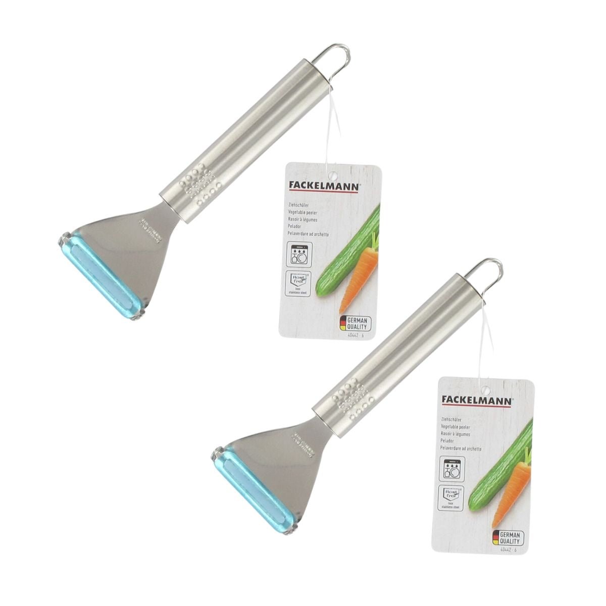 Lot de 2 rasoirs à légumes OVALE gris, FACKELMANN