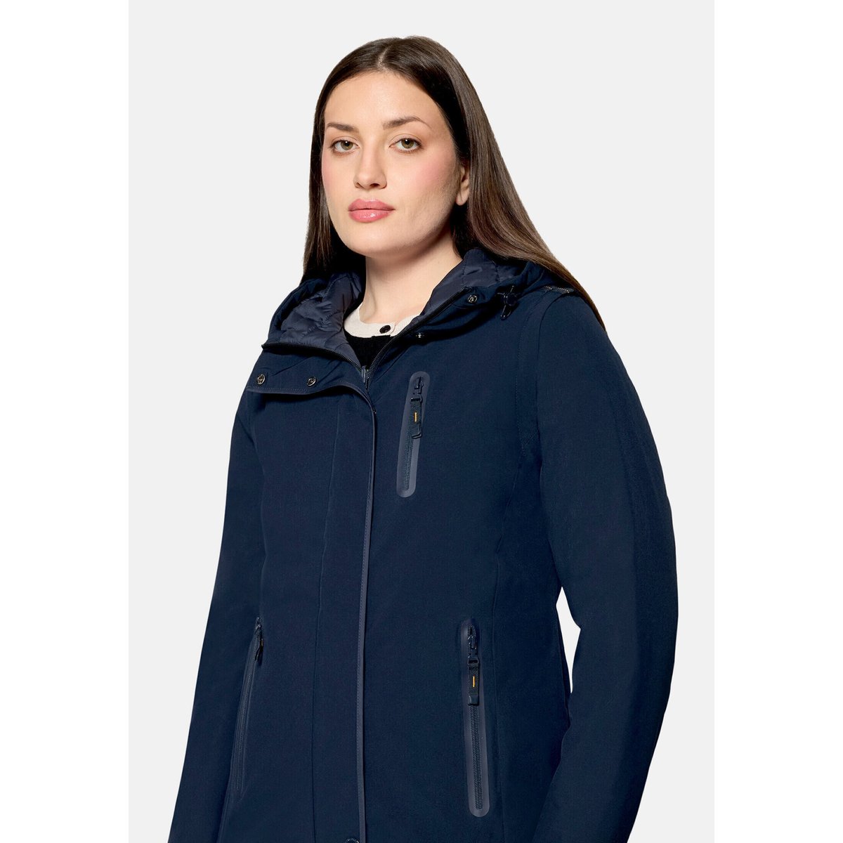 Veste réversible à capuche bleu foncé, BETTY BARCLAY