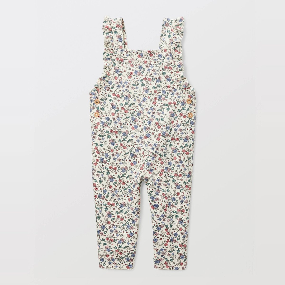 Salopette longue imprimée en coton BIO GOTS naturel, BOUT'CHOU