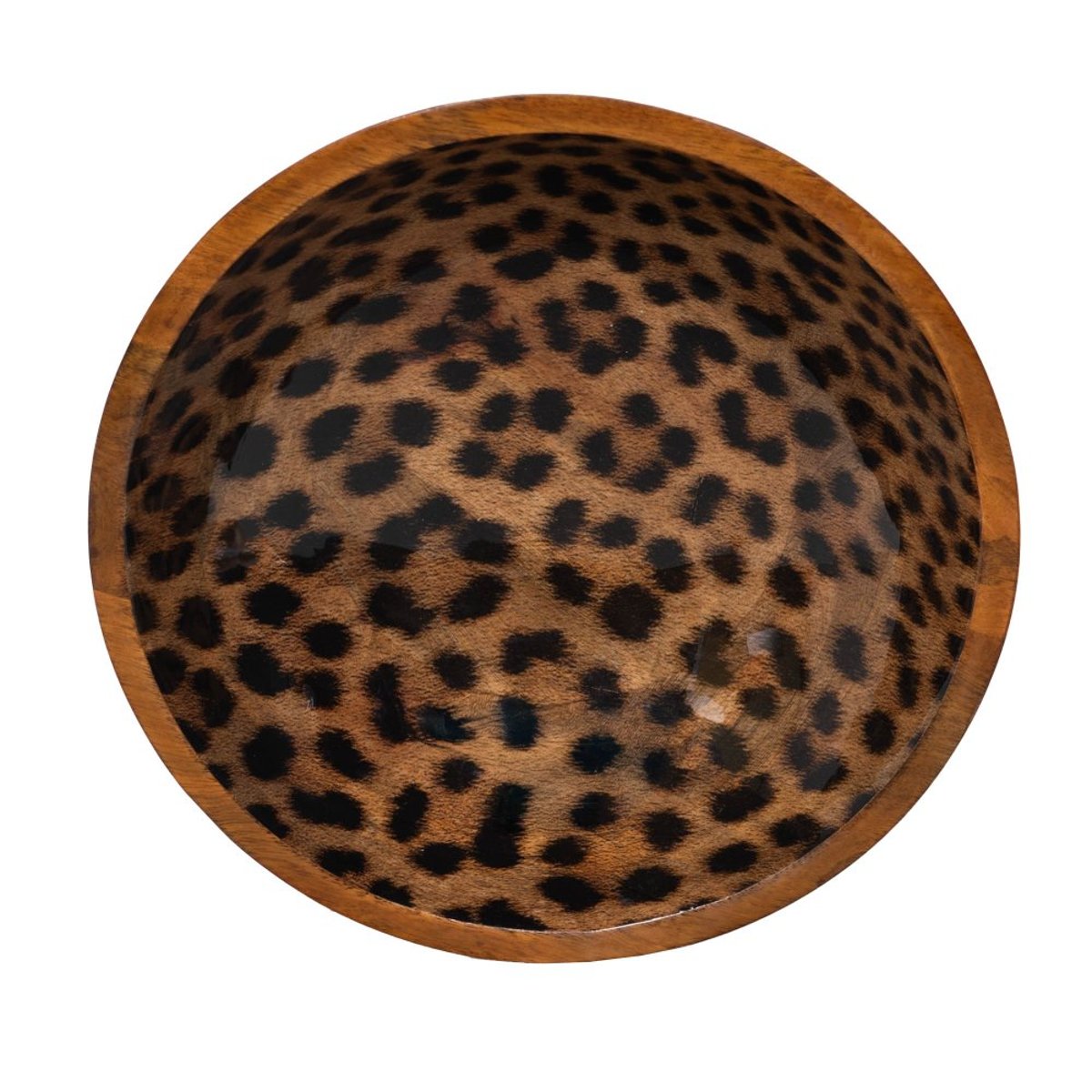 Coupe Léopard en manguier 30 cm marron, TABLE PASSION