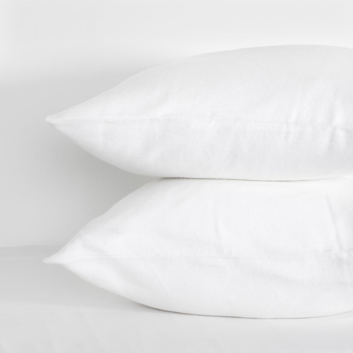 Set de 2 Sous taies d'oreiller Basique - 100% Molleton blanc, TRADITION DES VOSGES