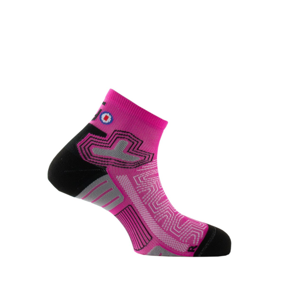 Socquettes légères en polyamide Run Advance rose fluo, THYO