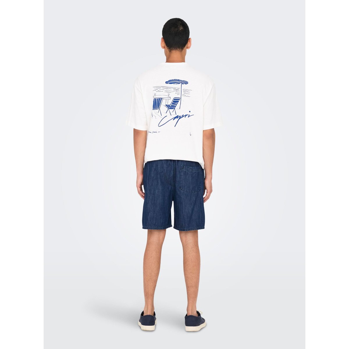 Short En Denim dark blue denim, ONLY & SONS