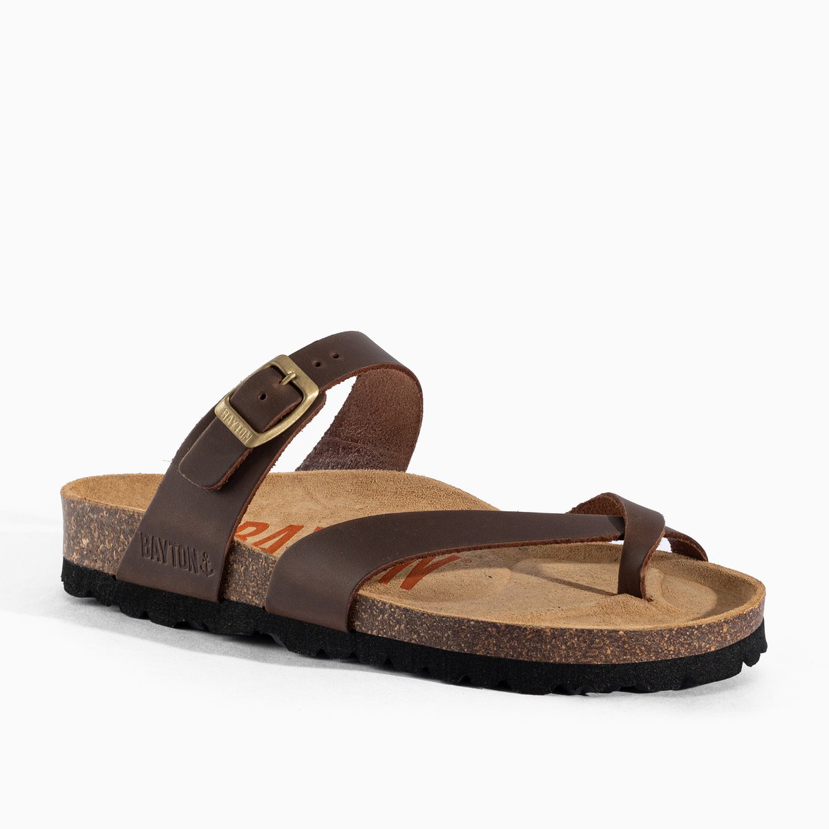 Tongs en cuir DIANE brown, BAYTON