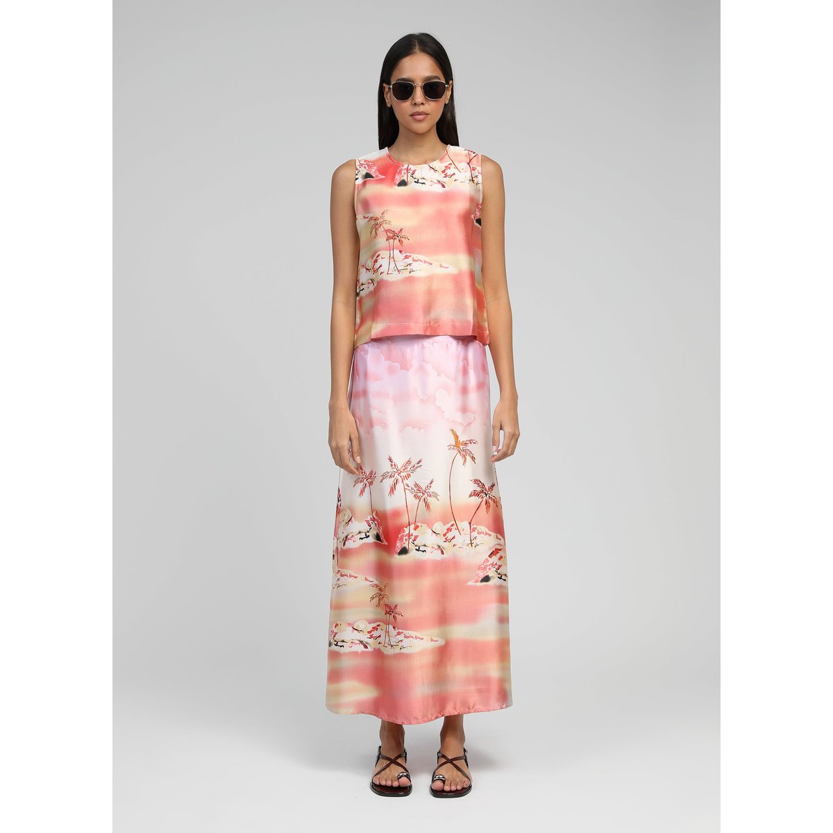 Jupe Midi ROBILOU cabana rose, AN'GE