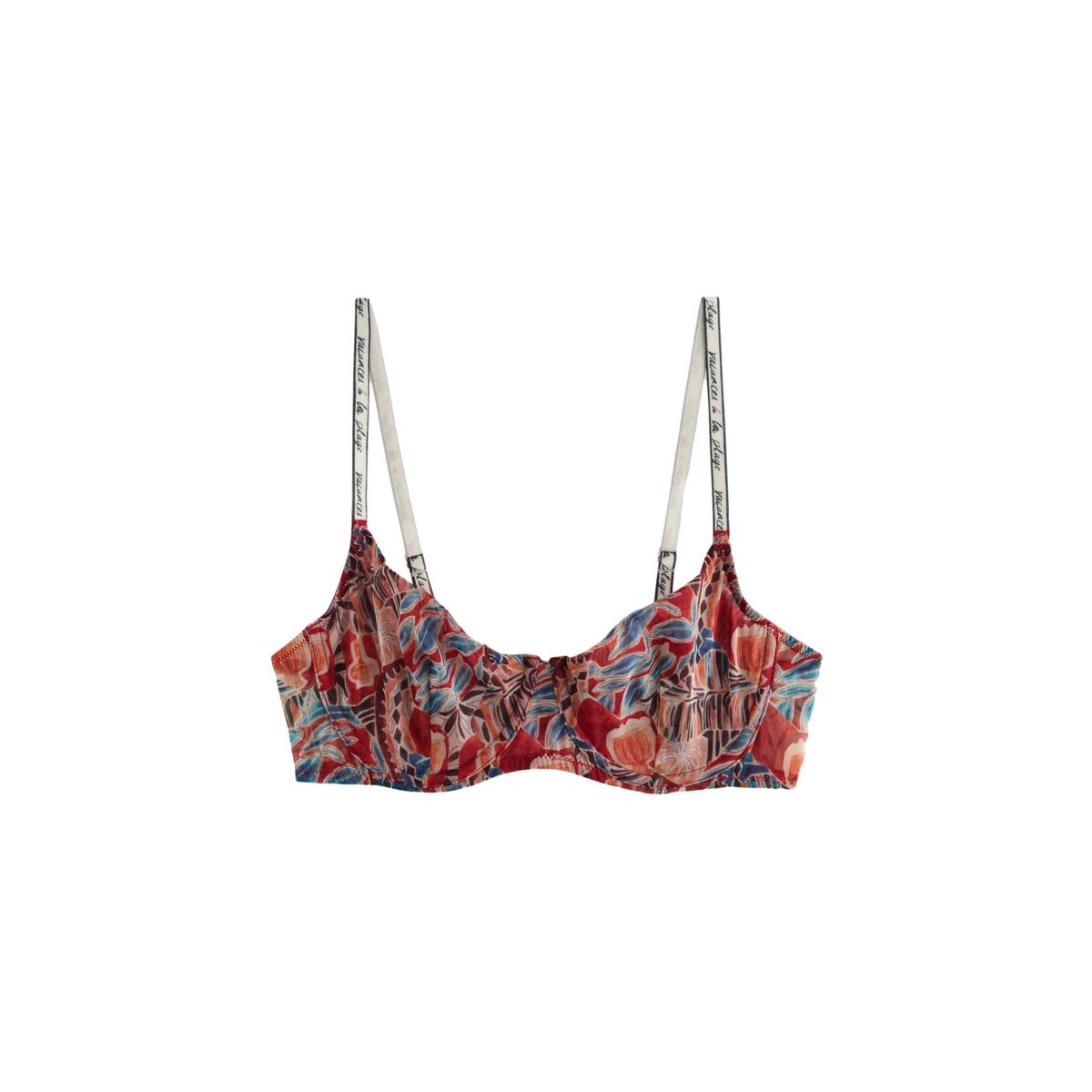 Soutien-gorge en mesh impression rouge, NEXT