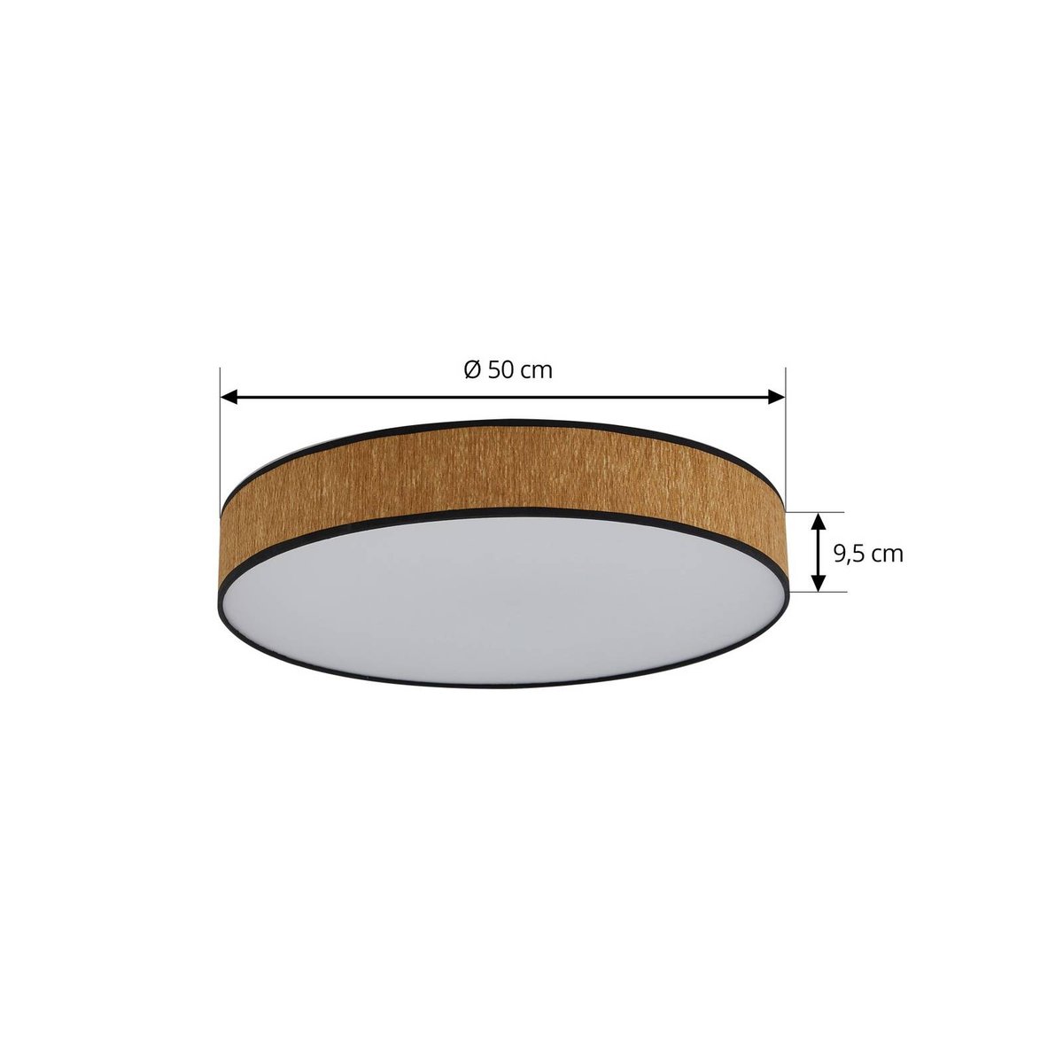 Plafonnier en bois moderneLED, Jutis bois clair, blanc, LINDBY