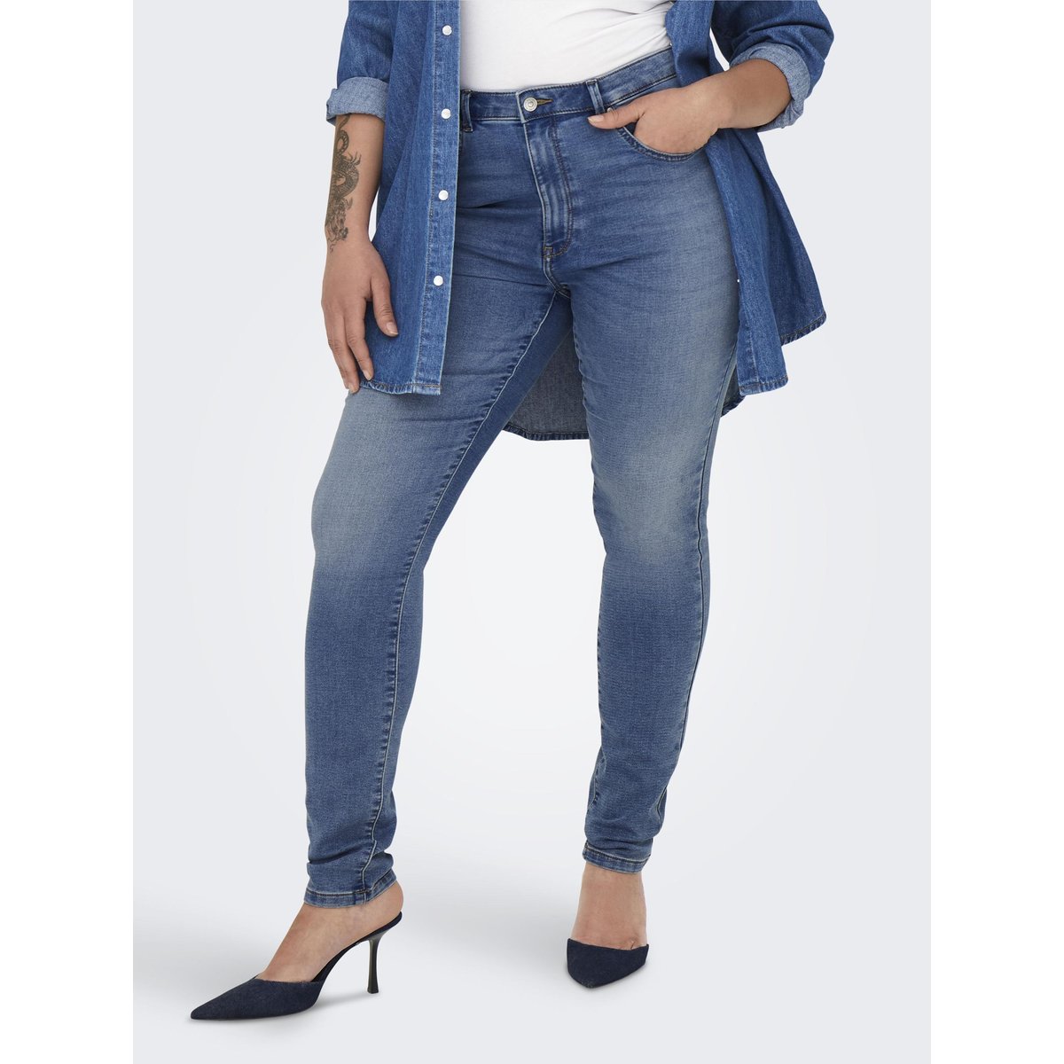 Jean Skinny medium blue denim, ONLY CARMAKOMA