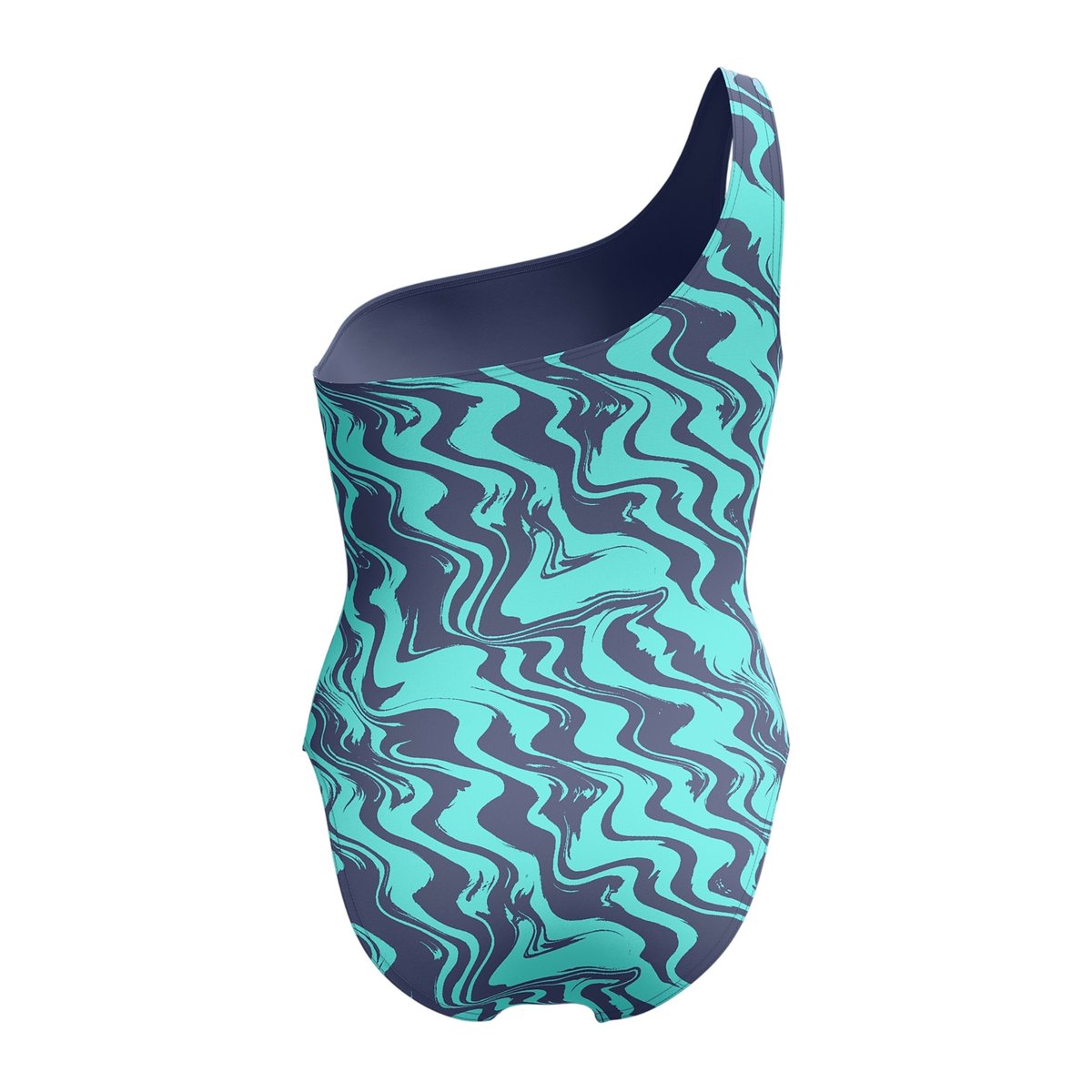 Maillot de bain 1 pièce asymétrique motif/style ondulé gris, SPEEDO