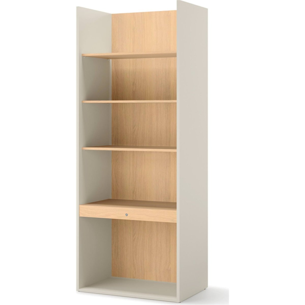 Bibliothèque ado WOOW avec éclairage LED champagne et chêne vincenza blanchi, RECOLLECTION