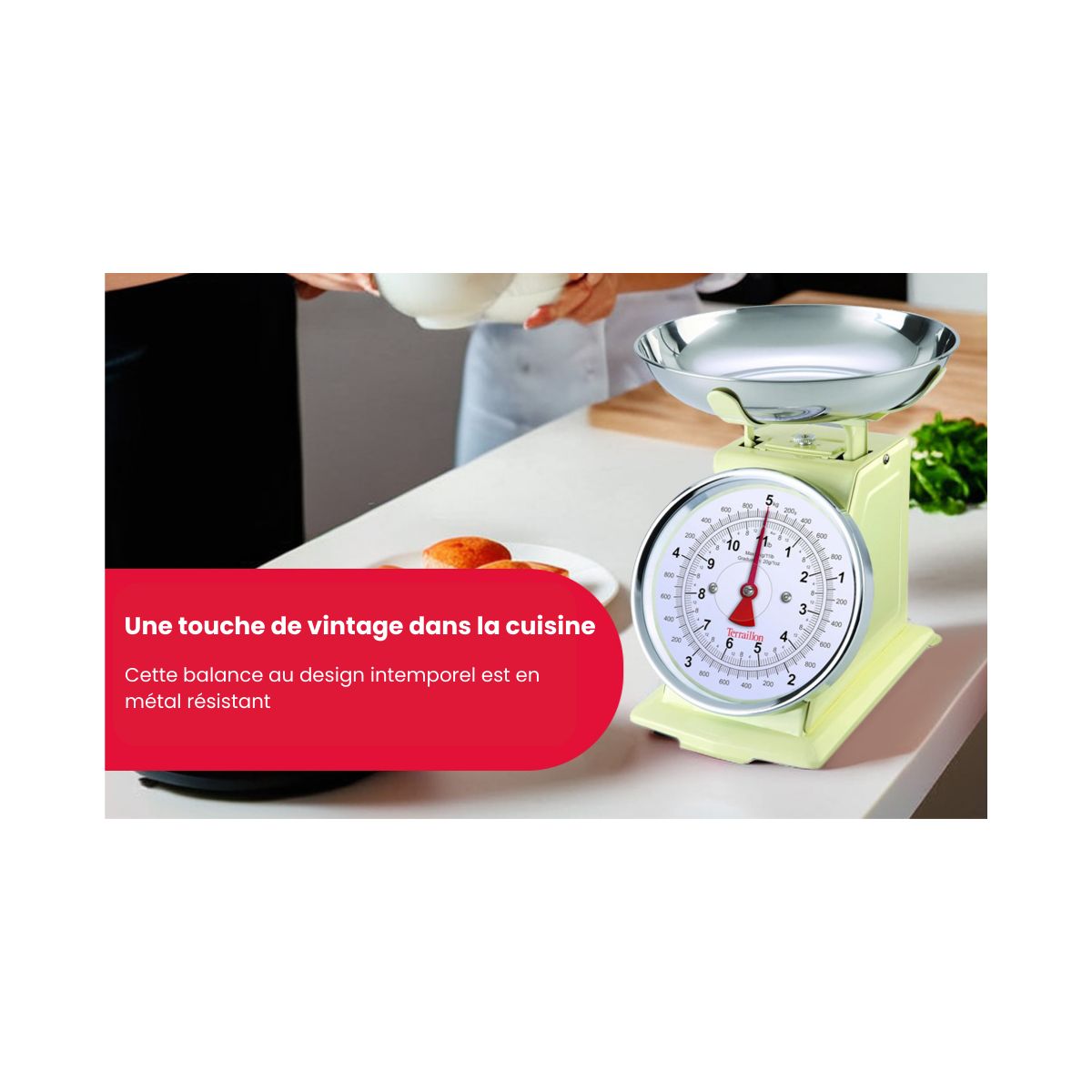 Balance de cuisine TRADITION 500 crème couleur unique, TERRAILLON