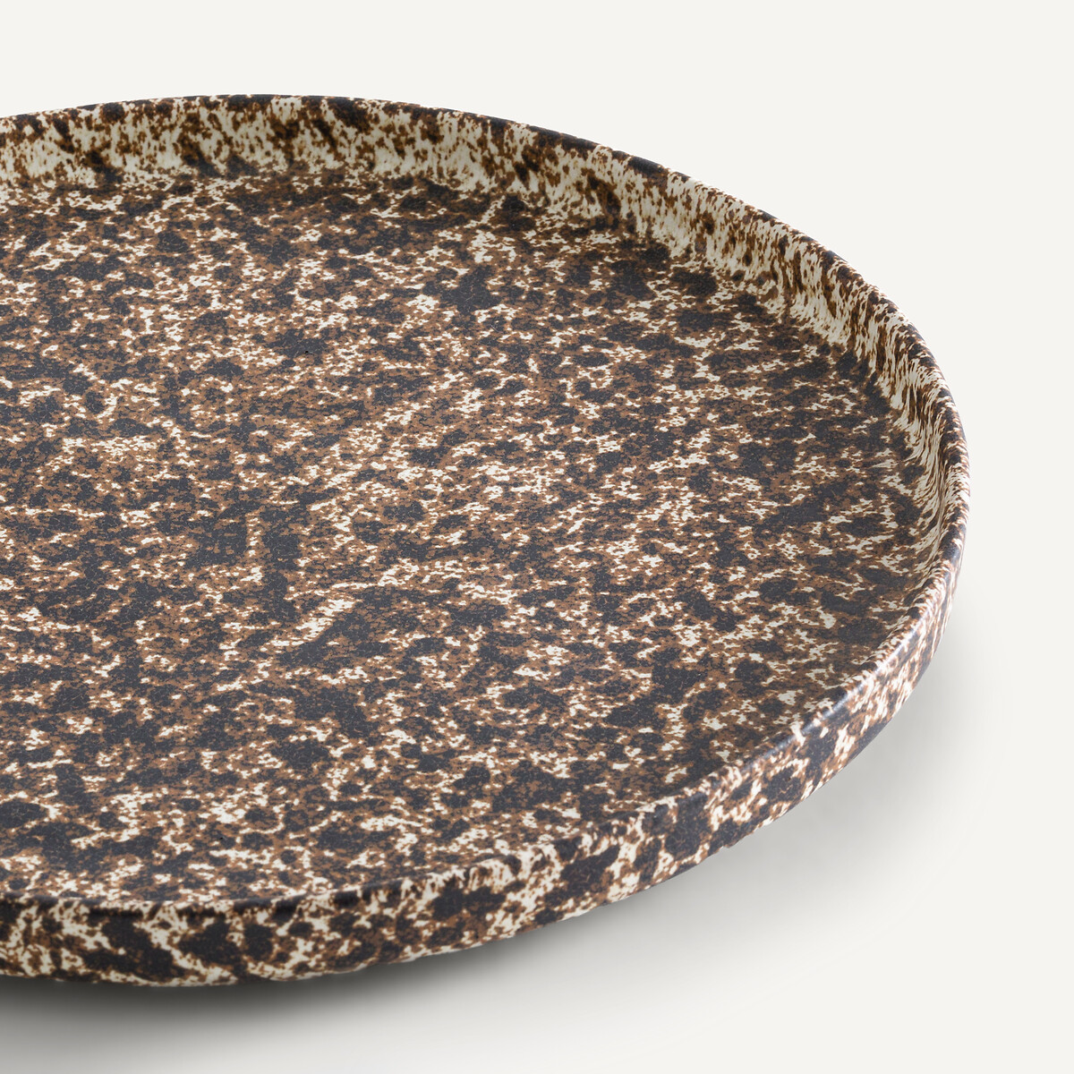 Lot de 4 assiettes plates en grès, Rusty marron/blanc, AM.PM