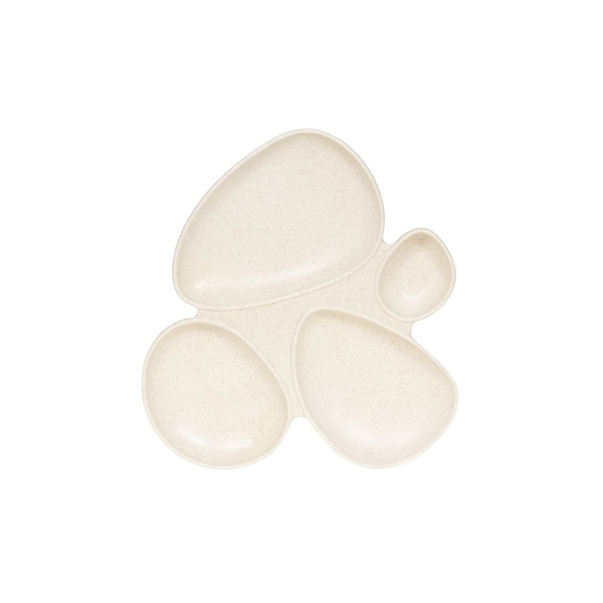 Plat apéritif 4 compartiments Dipsa 26x23 cm crème / ivoire, TABLE PASSION