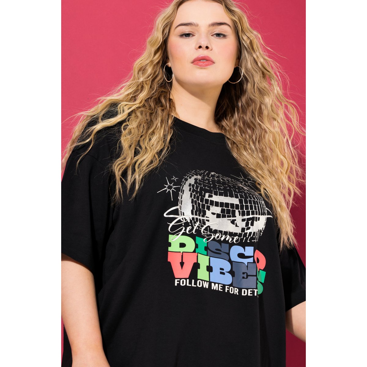 T-shirt oversized à manches courtes et col noir, STUDIO UNTOLD