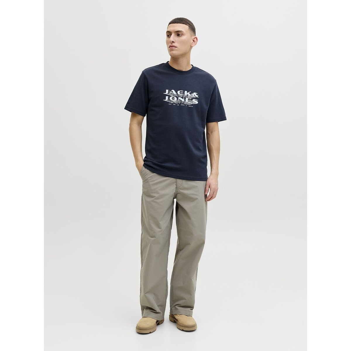 T-shirt manches courtes bleu marine, JACK & JONES