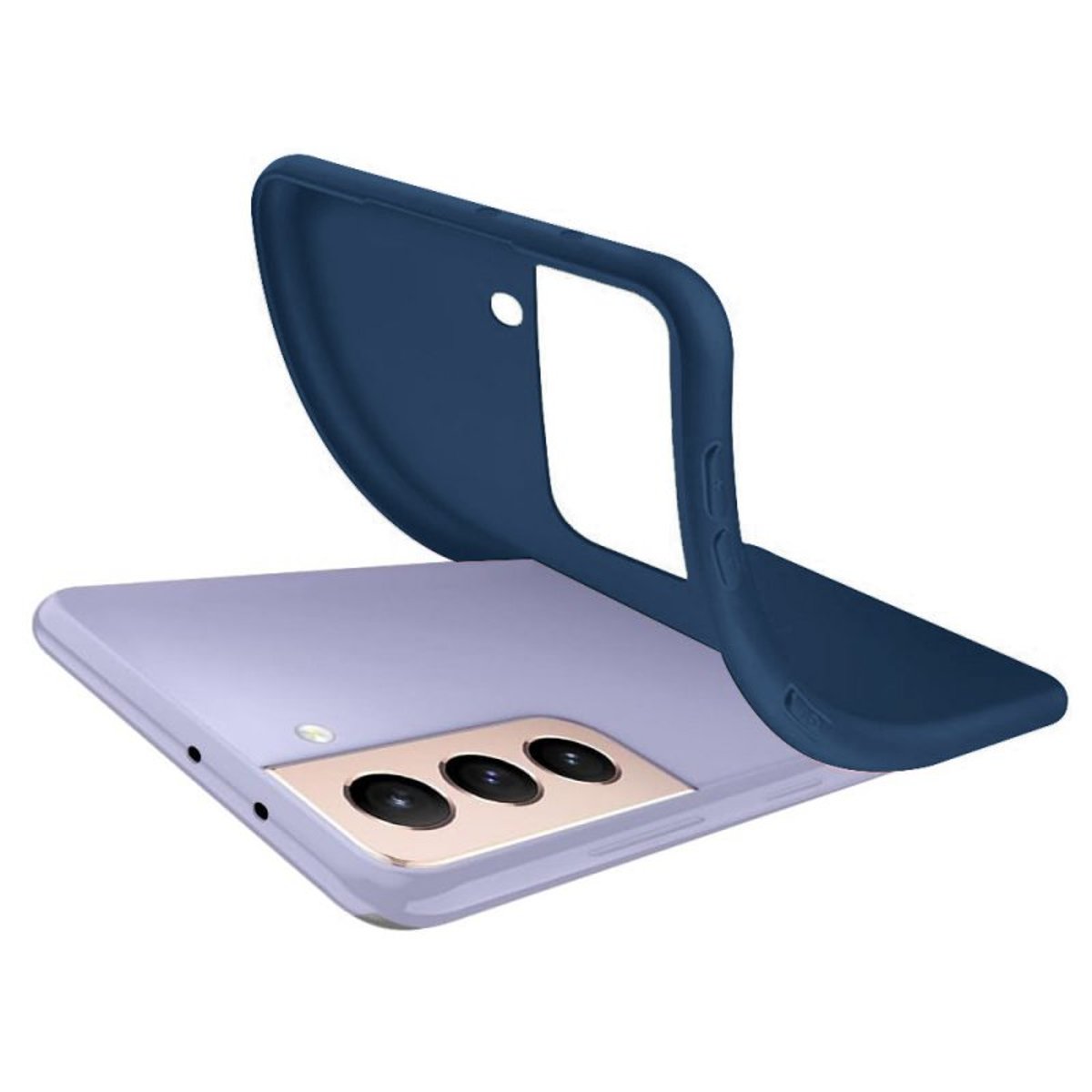 Coque Galaxy S21 5g antichoc + 2 vitres bleu, EVETANE