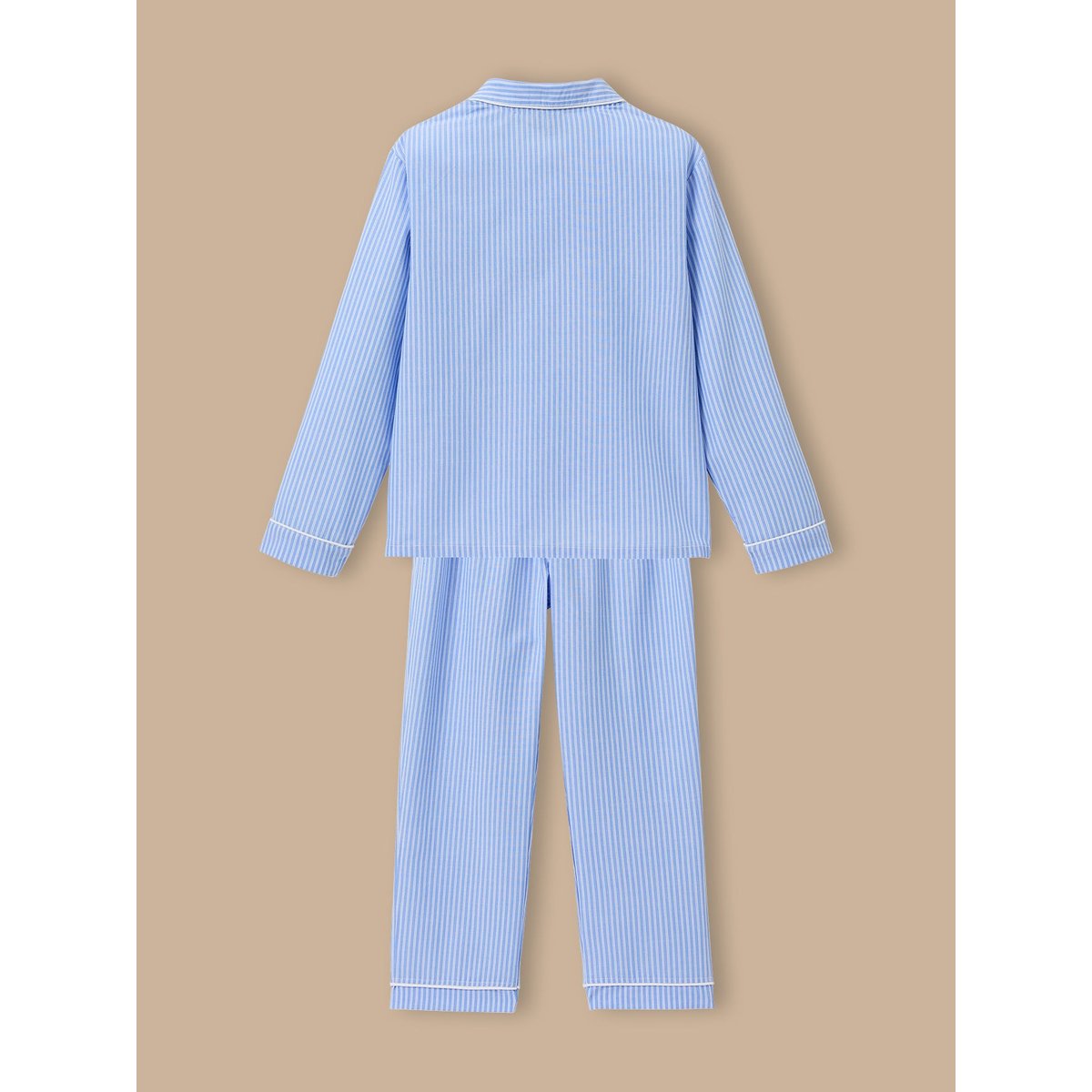 Pyjama grand-père rayé rayure bleu/ecru, CYRILLUS