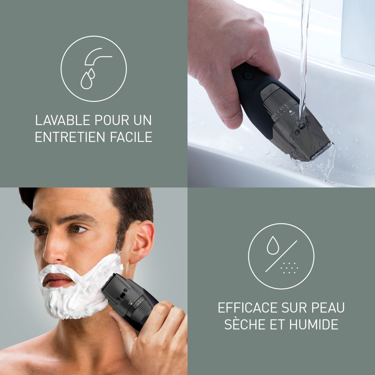 Tondeuse barbe ER-EGB45S503, molette réglable, 20 hauteurs de coupe, précision 0,5 mm, autonomie 60 mn couleur unique, PANASONIC