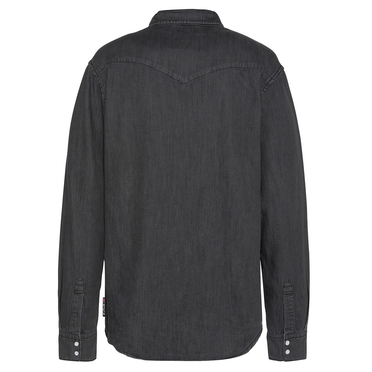 Chemise bleu à manches longues en denim gris, SCHOTT