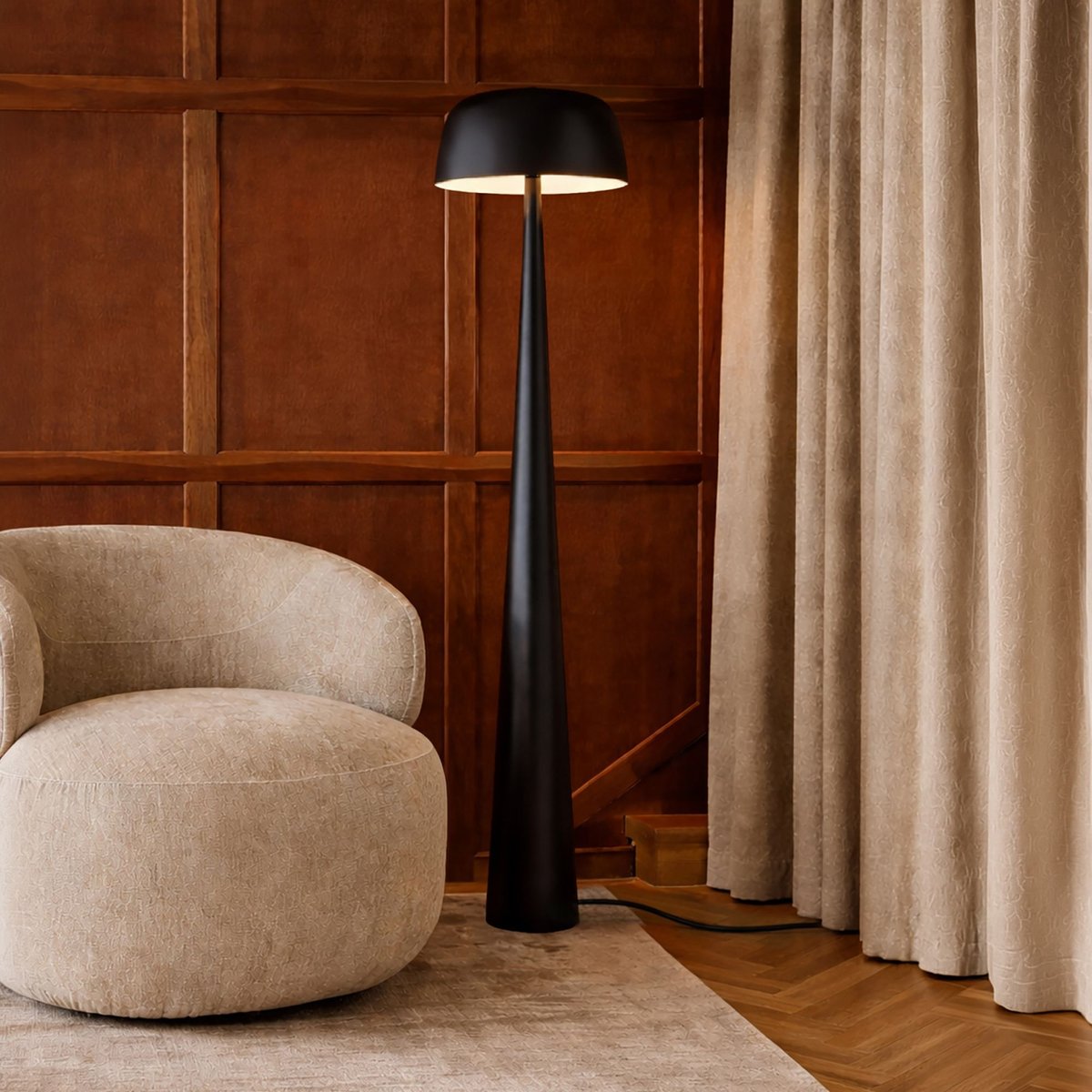 Lampadaire en métal H150 cm, KALYSTA noir, NOW'S HOME