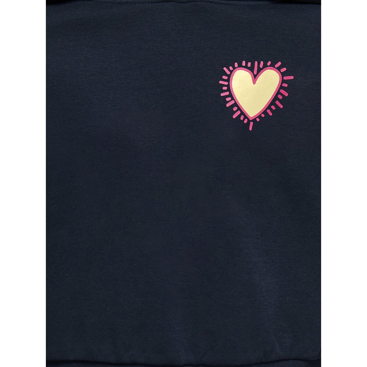 Sweat à capuche en molleton, motif coeur bleu marine, KIDS ONLY