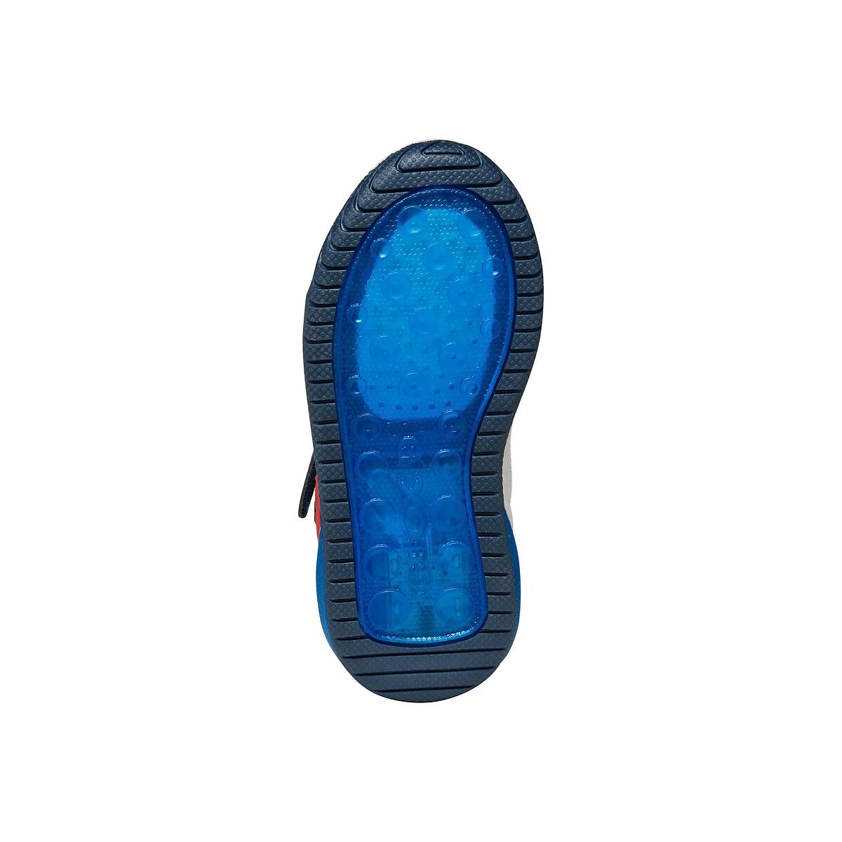 Kids Inek Breathable High Top LED Trainers navy/orange, GEOX