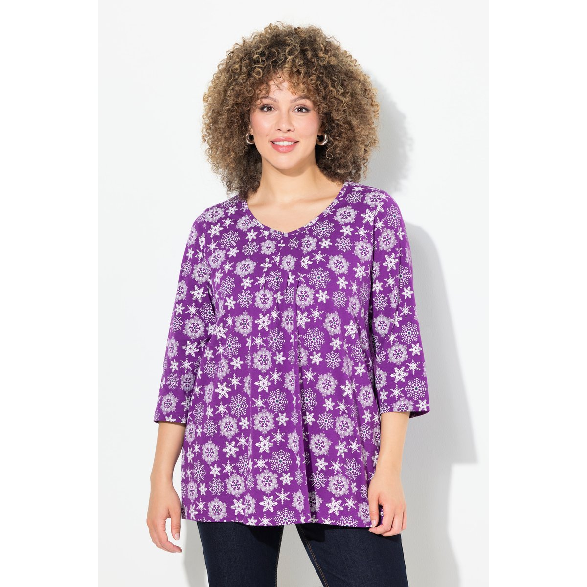 T-shirt à ligne en A violet foncé, ULLA POPKEN