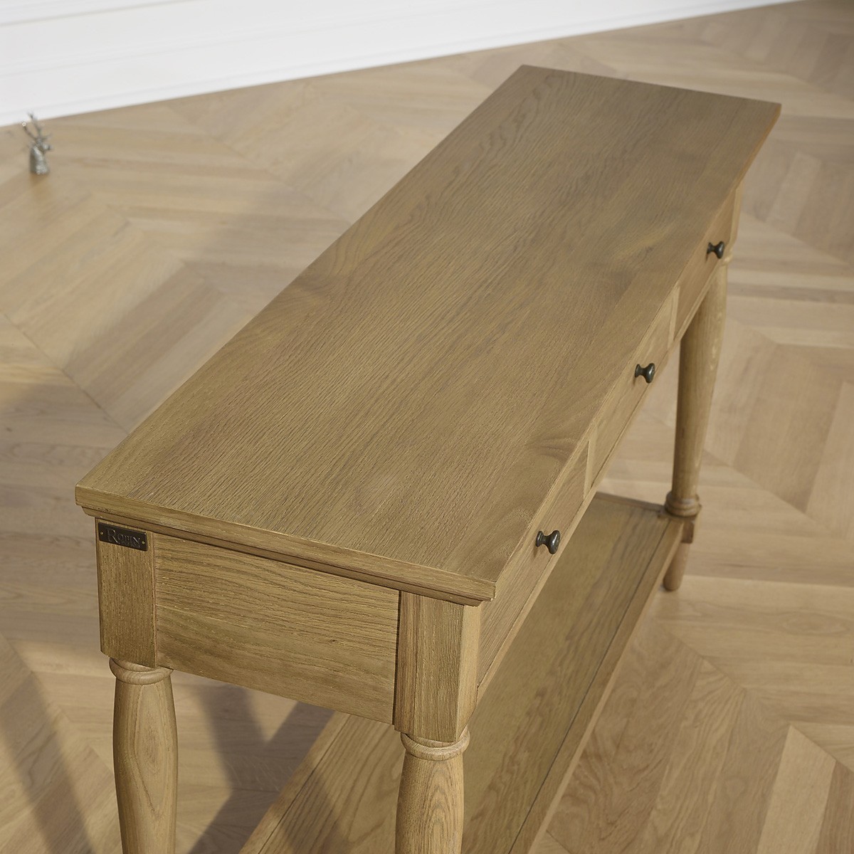Console 3 tiroirs en chêne EDINBURGH marron, ROBIN DES BOIS