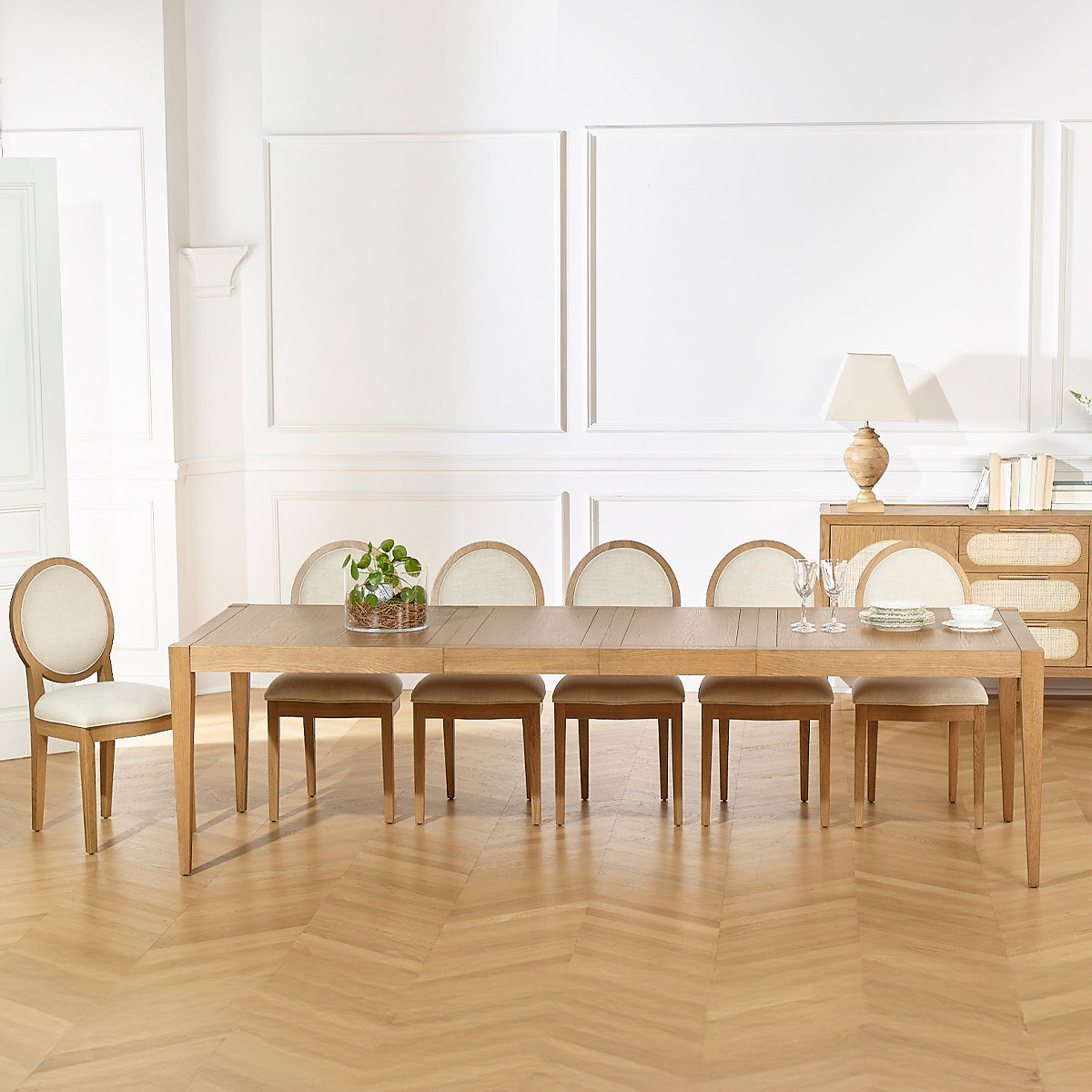 Table à manger 12 couverts en chêne, 280 x 100 cm MONTANA marron, ROBIN DES BOIS