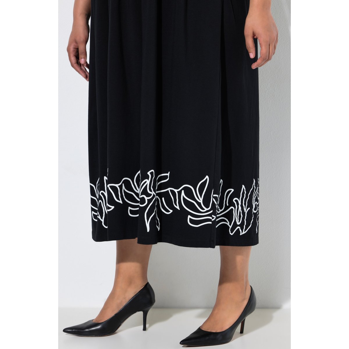 Robe maxi en jersey noir, ULLA POPKEN