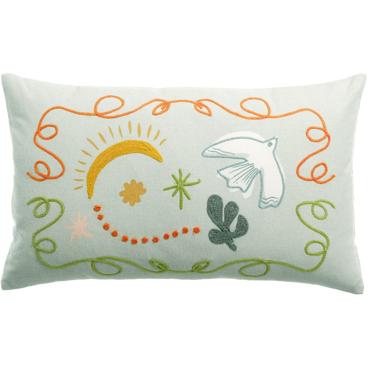 Coussin brodé Esquisse Boréale ciel, EDEN