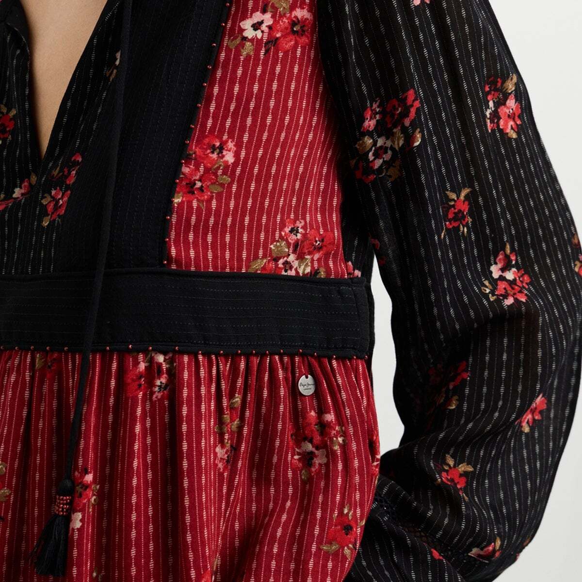 Robe Courte À Imprimé Floral noir, PEPE JEANS