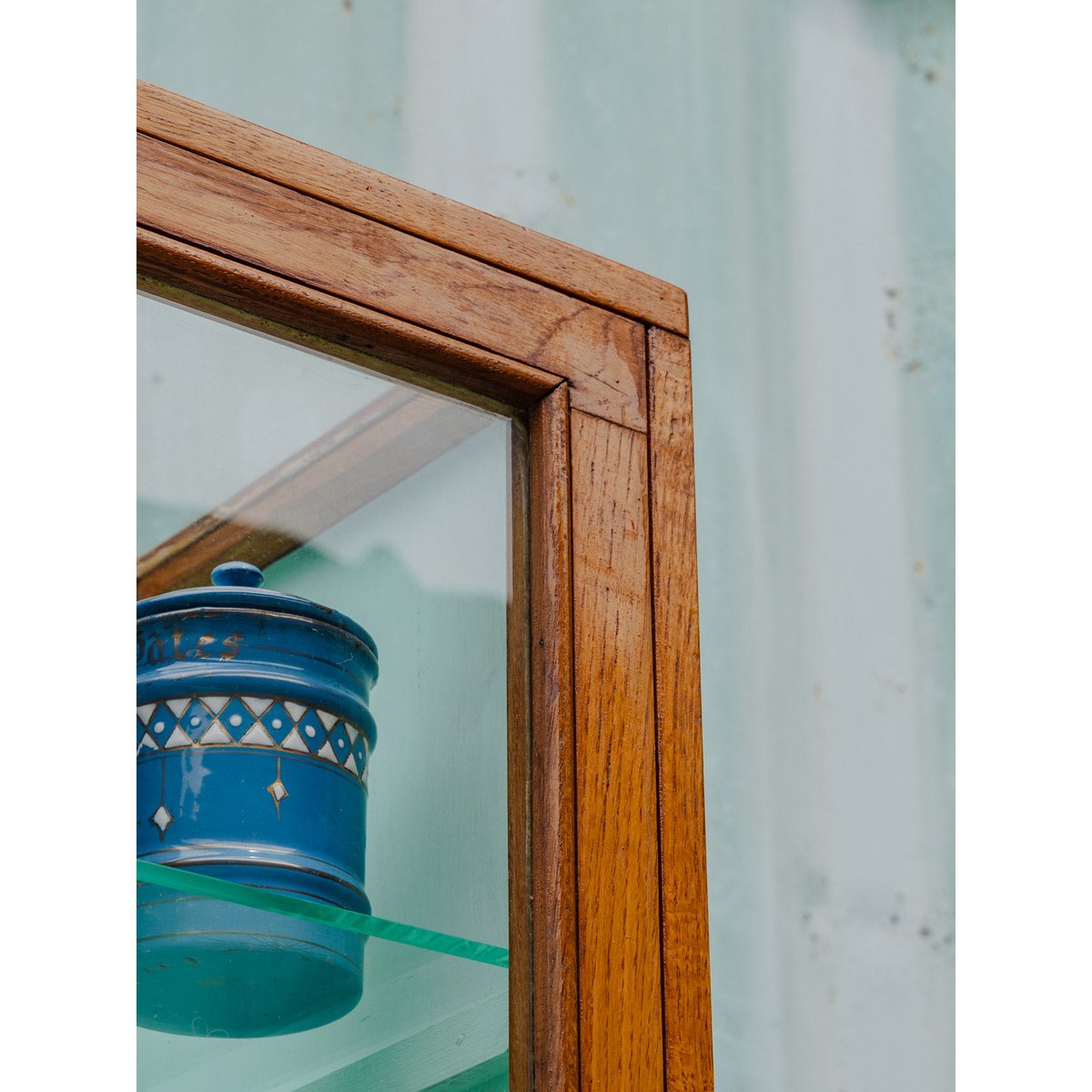 Petite vitrine en bois Victoria N°237 - Bon état vert, DEBONGOUT