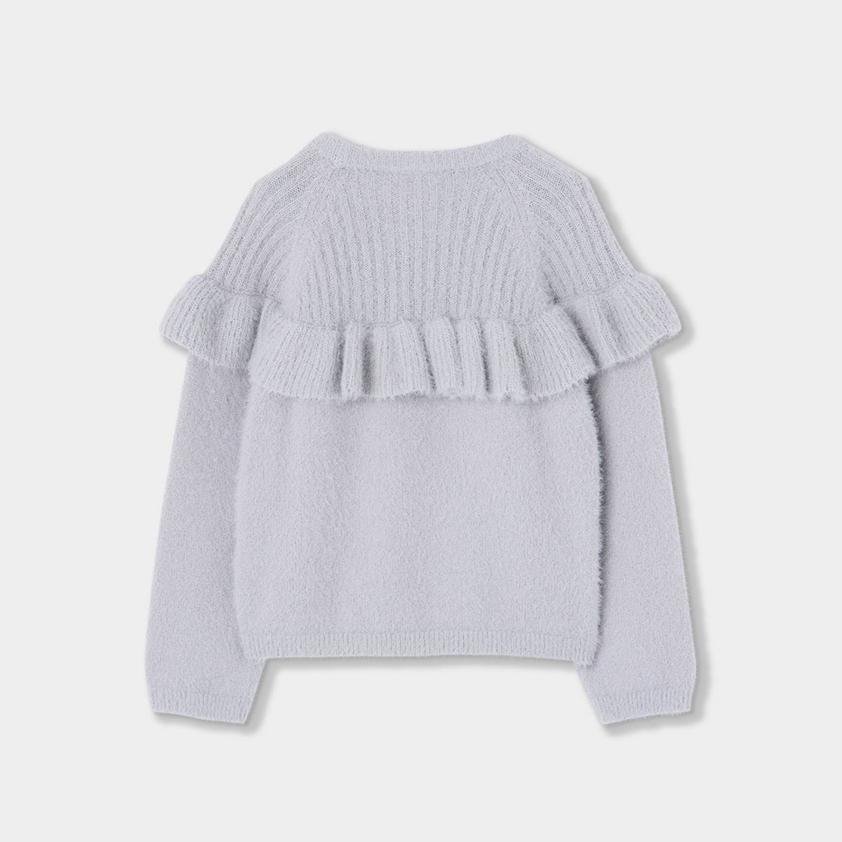 Pull fille à volants blanc, BOBOLI