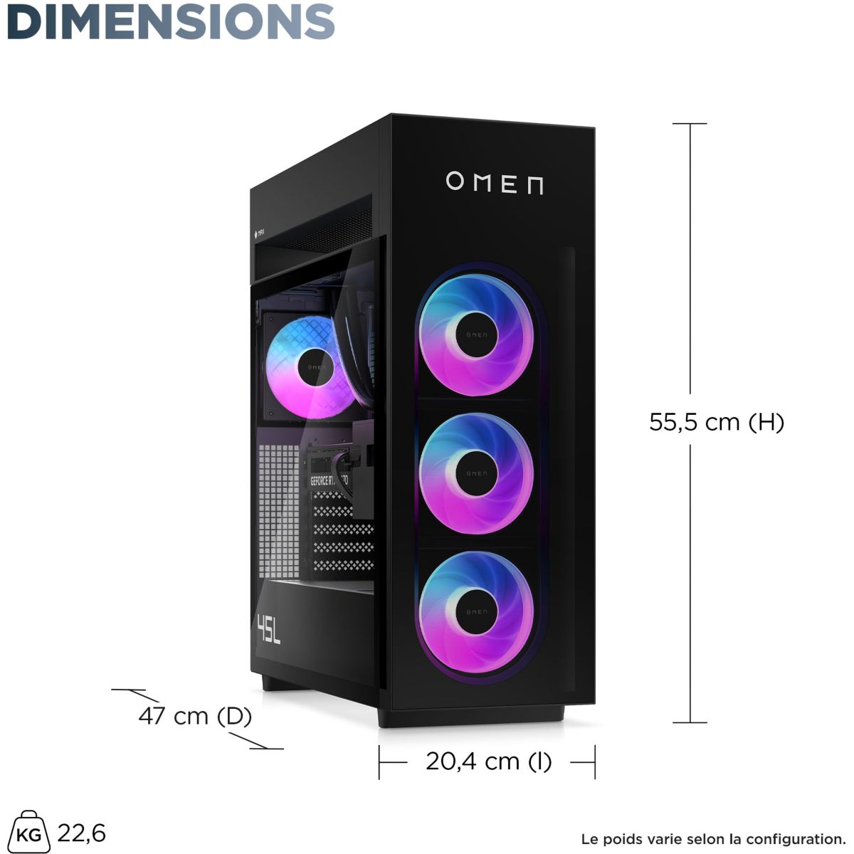 PC Gamer OMEN GT23-0007nf - AMD Ryzen 7 9800X3D - Nvidia Geforce RTX 5080 - 64 Go RAM DDR5 - SSD 4 To couleur unique, HP