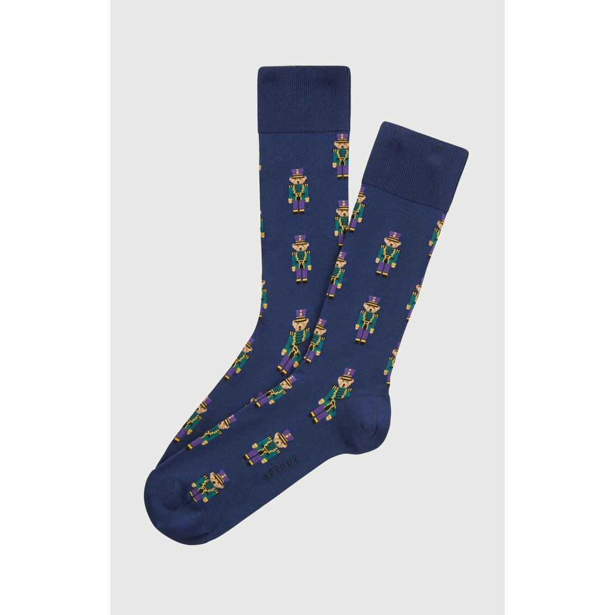 Chaussettes en coton imprimé Casse-noisette marine, ARTHUR