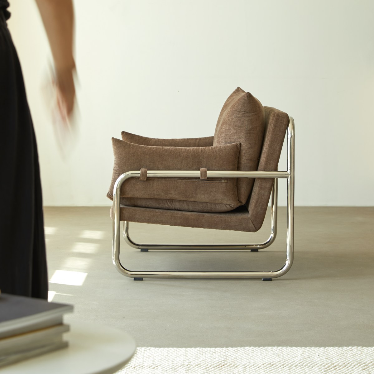 Fauteuil en Tissu, BILLY marron, TIKAMOON