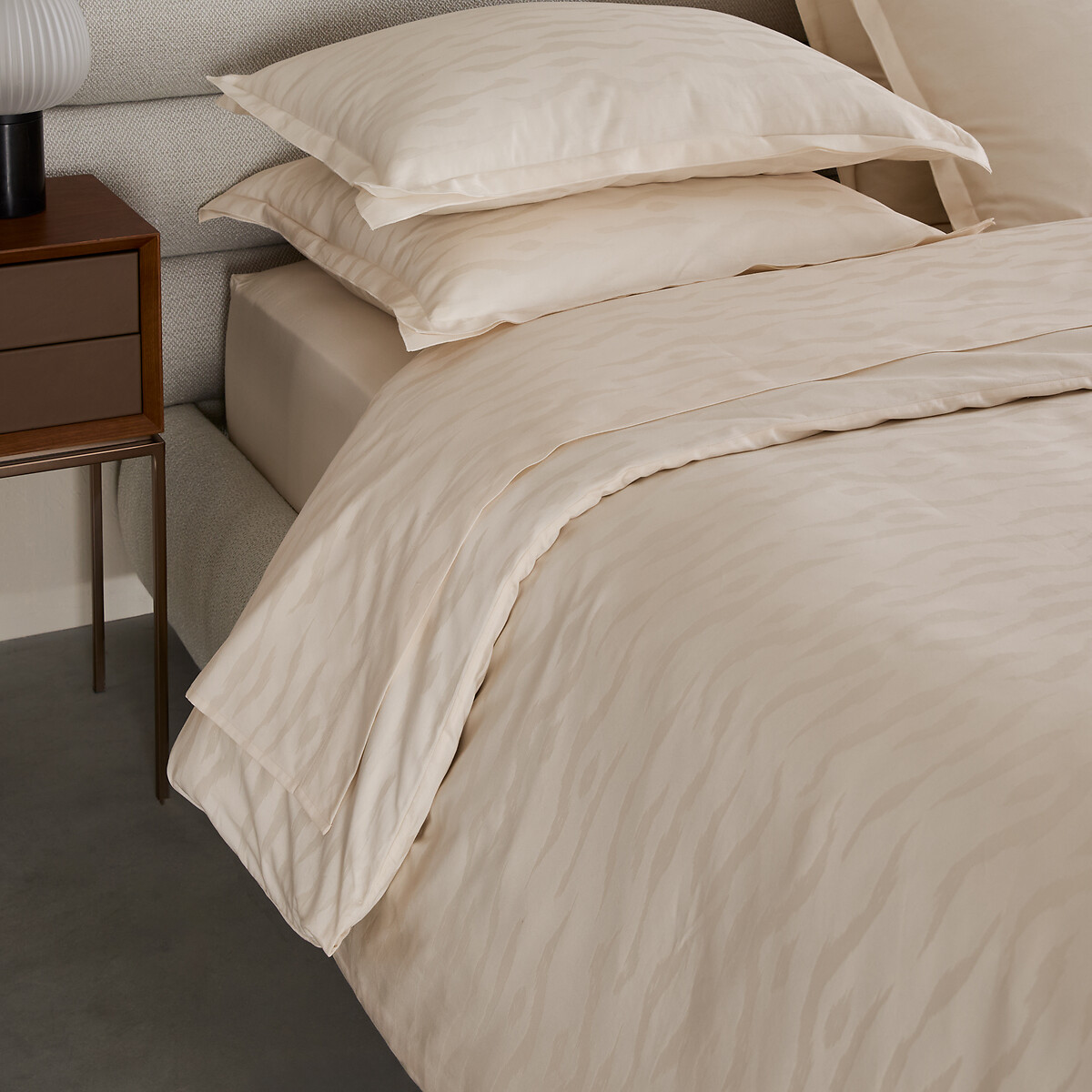 Housse de couette en satin de coton 200 fils, GIACOMO ecru, AM.PM