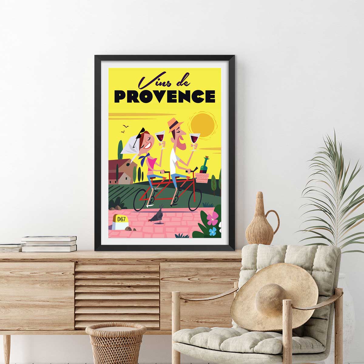 Affiche ViVe la ProVence affiche + cadre en bois - noir, HEXOA