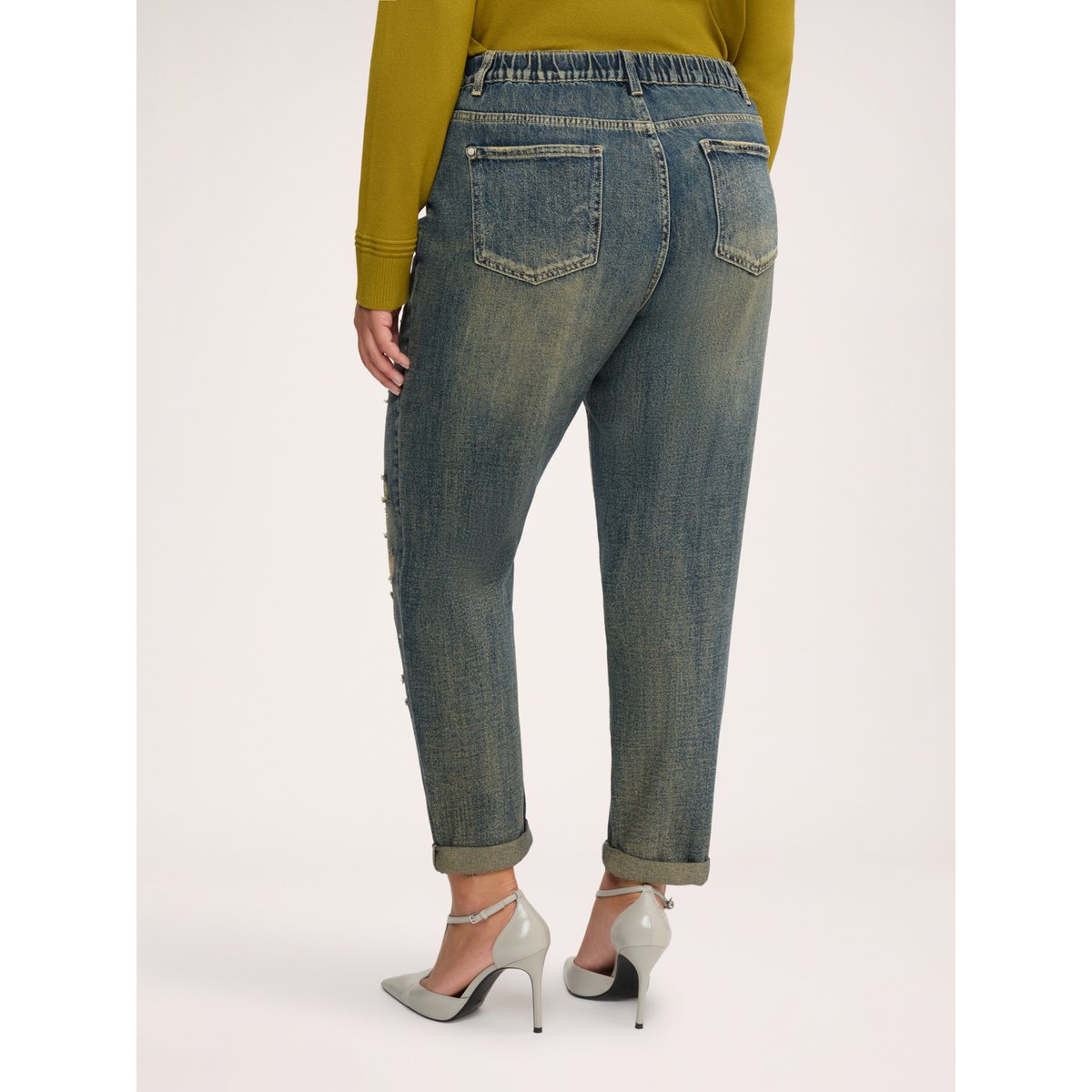 Jean Barrel effet stone washed bleu, FIORELLA RUBINO