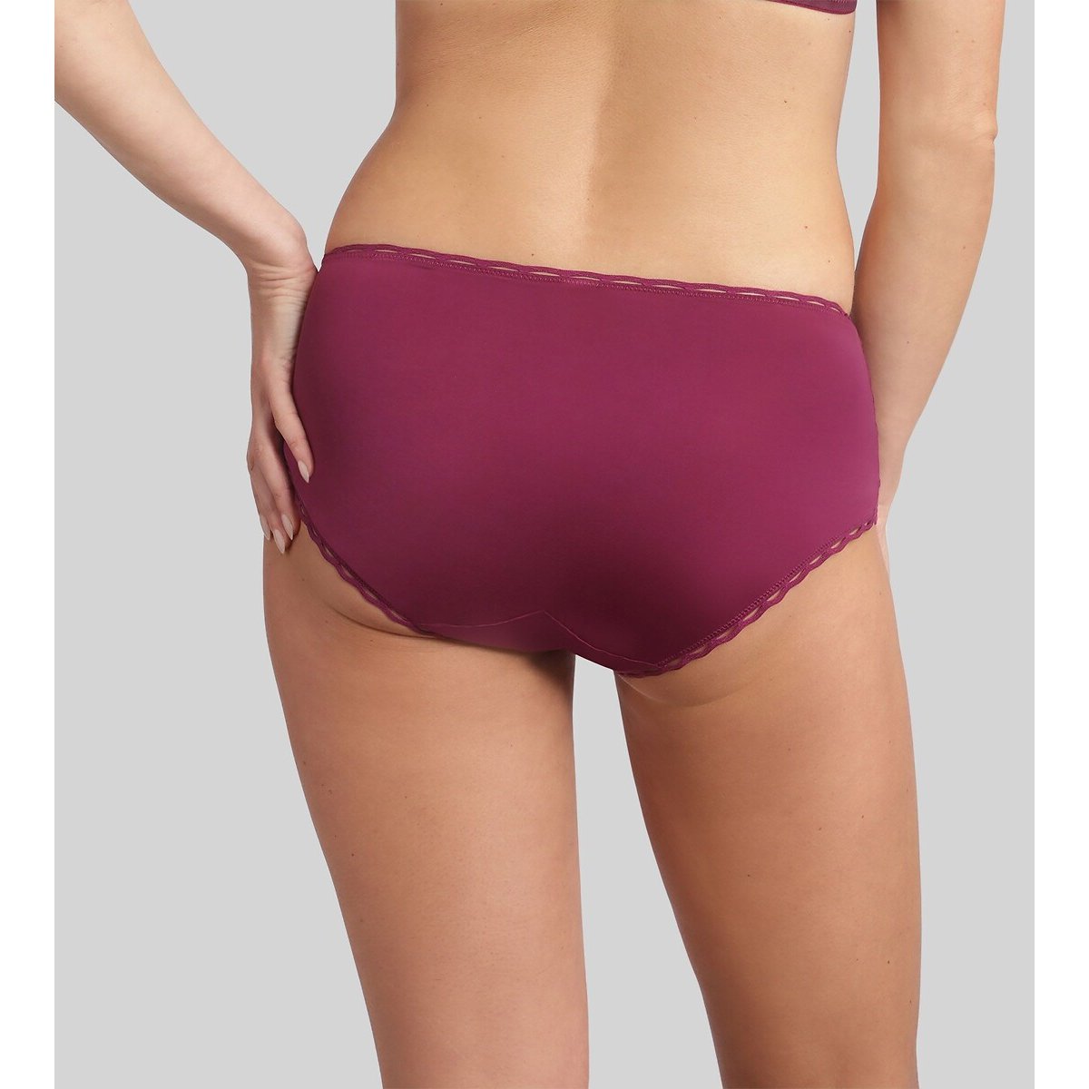 Culotte midi CLASSIC SUPPORT DENTELLE violet impérial, PLAYTEX