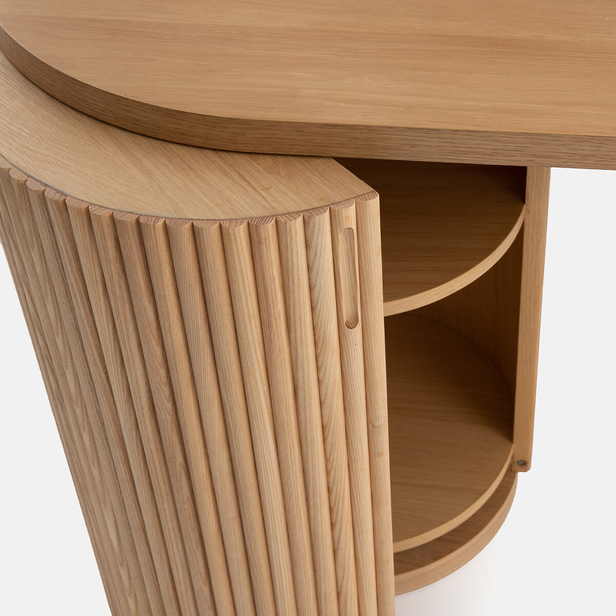 Bureau forme organique, 1 porte, Genna plaqué chêne, LA REDOUTE INTERIEURS