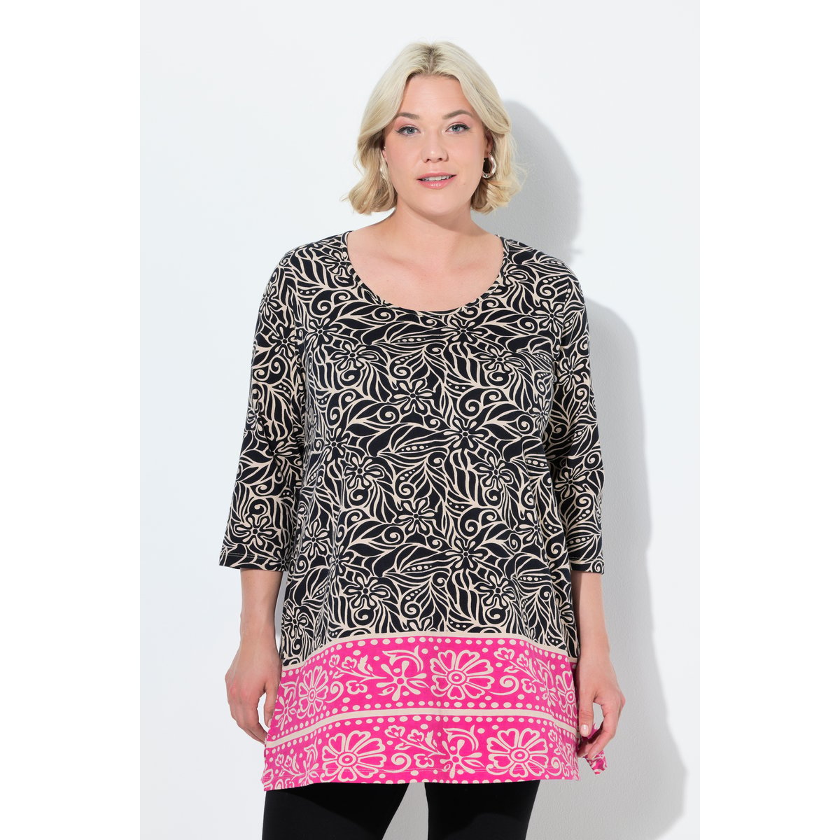 T-shirt long noir, ULLA POPKEN
